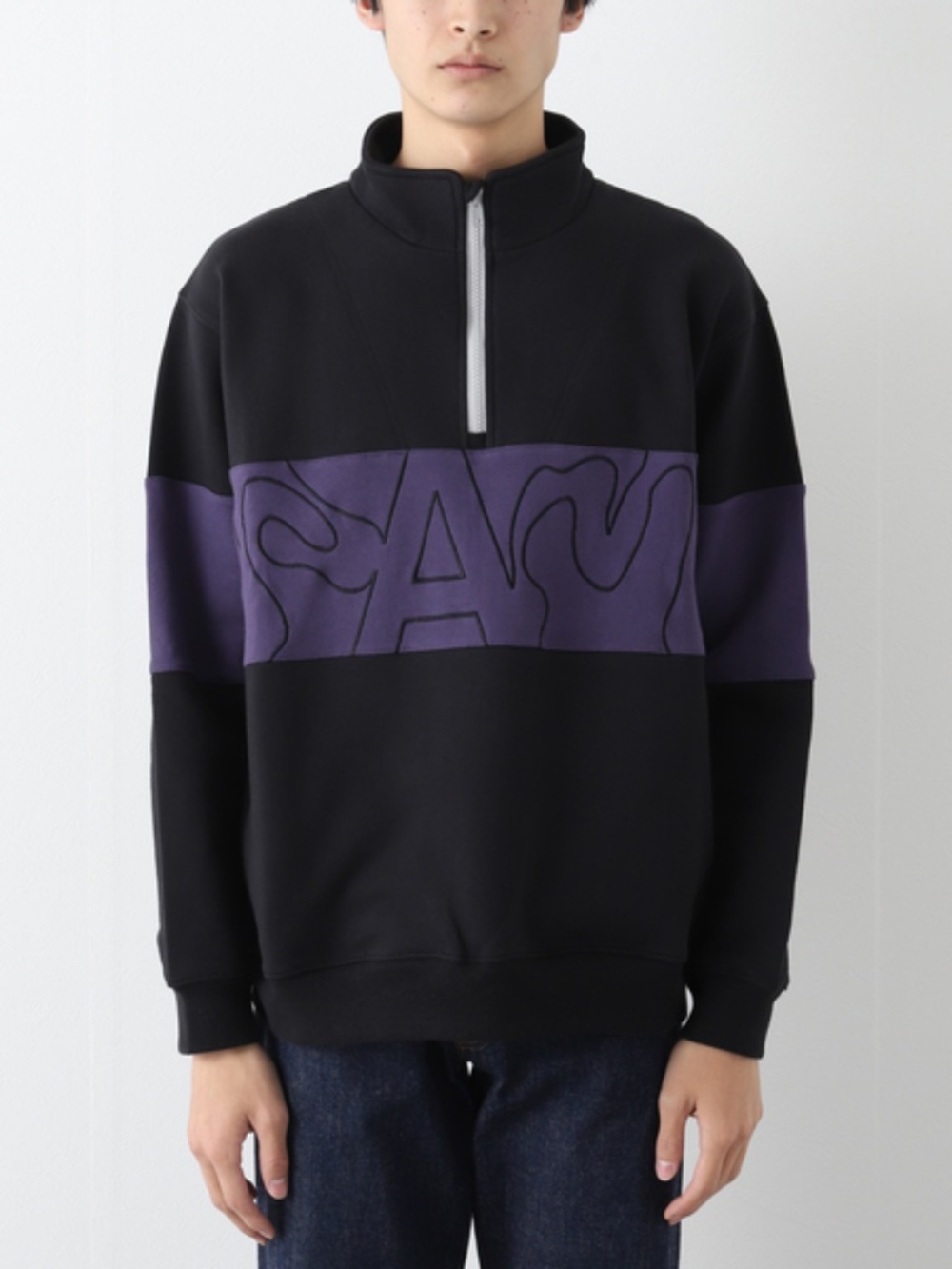 Perks and Mini (PAM) Sands Half Zip Sweat - Black